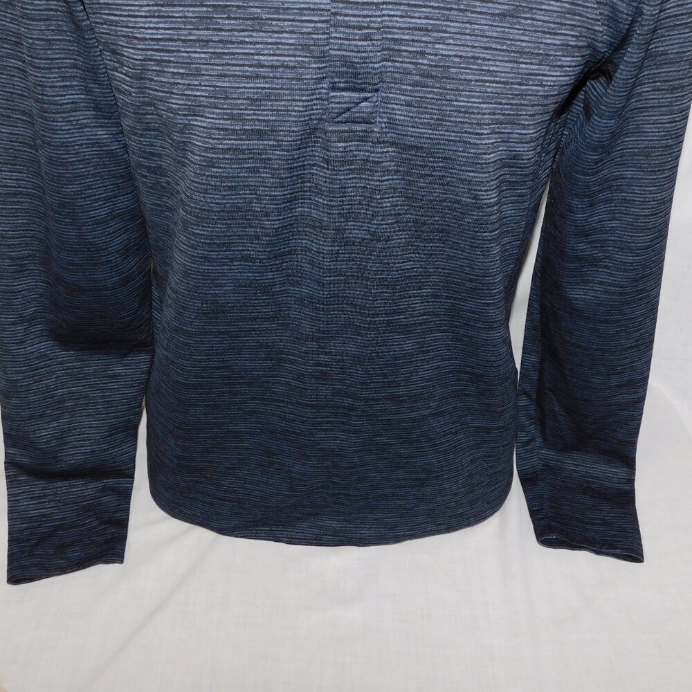 Nike Dri-Fit Victory Blue Black Striped 1/4 Zip Long Sleeve Golf Pullover Mens M - Picture 5 of 11